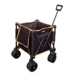 Carro de playa Aktive diseño plegable + ruedas negro 71-105x52 cm