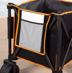 Carro de playa Aktive diseño plegable + ruedas negro 71-105x52 cm