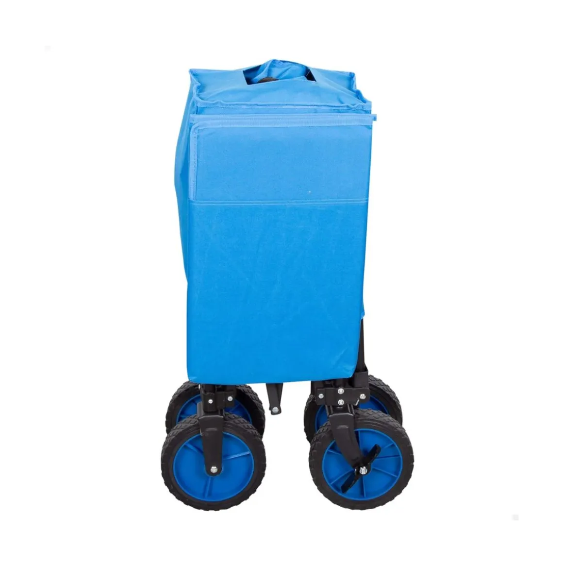Carro de playa Aktive diseño plegable + ruedas azul 53-108x88x47 cm