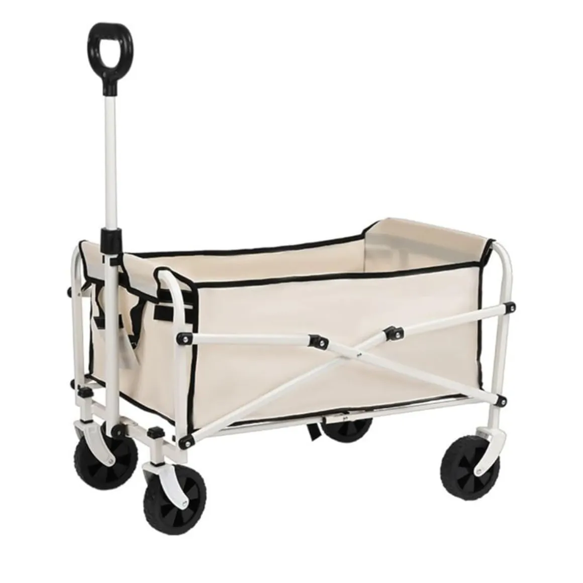 Carro de playa 80L plegable asa regulable blanco 68-92x80x46 cm