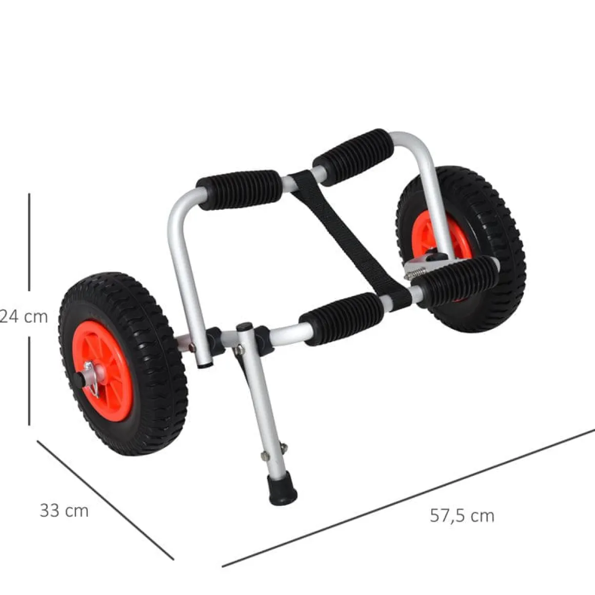 Carro de transporte para Kayaks Homcom 30x62x35 cm