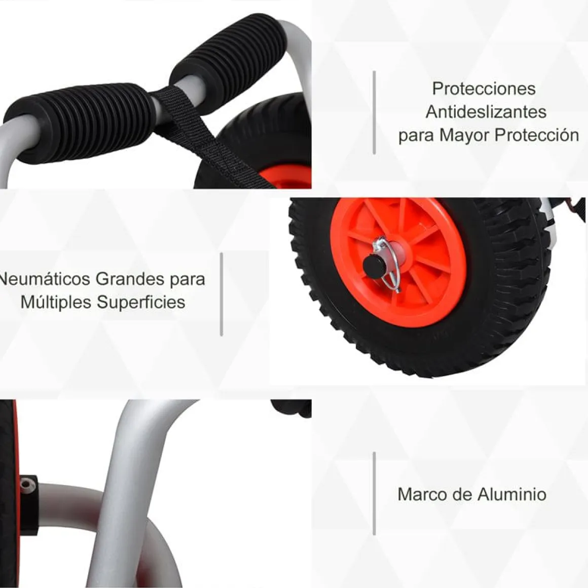 Carro de transporte para Kayaks Homcom 30x62x35 cm