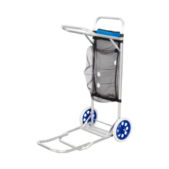 Carro multifuncional 2 en 1 base extensible gris/azul 104x47 cm