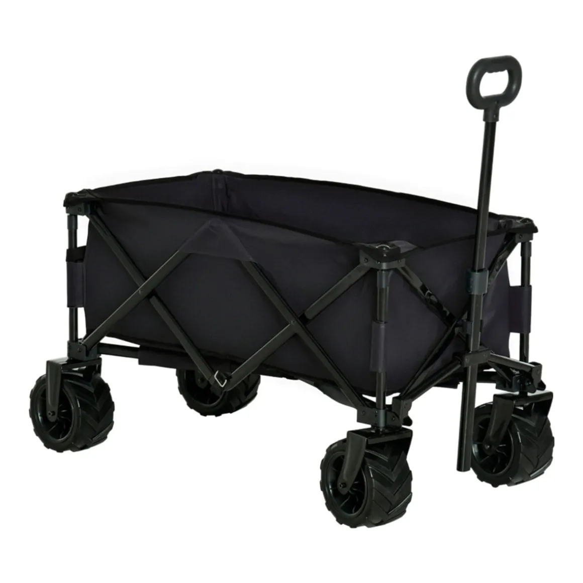 Carro multifuncional Outsunny 4 ruedas plegable negro 61-91x55x108 cm