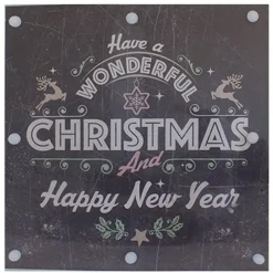 Cartel navideño madera LED