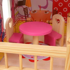 Casa de muñecas Imagine Kids 3 pisos madera rosa 90x60x30 cm