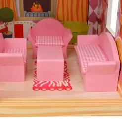 Casa de muñecas Imagine Kids 3 pisos madera rosa 90x60x30 cm