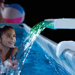 Cascada para piscina Intex con luces LED multicolor 3596/2974 L/h blanco