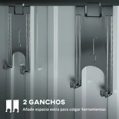 Caseta de jardín Coco Outsunny puertas correderas + ventana gris oscuro 160-181,5x195x122 cm
