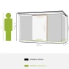 Caseta de jardín Diana Outsunny puertas correderas + ventilación verde 158-172x280x130 cm