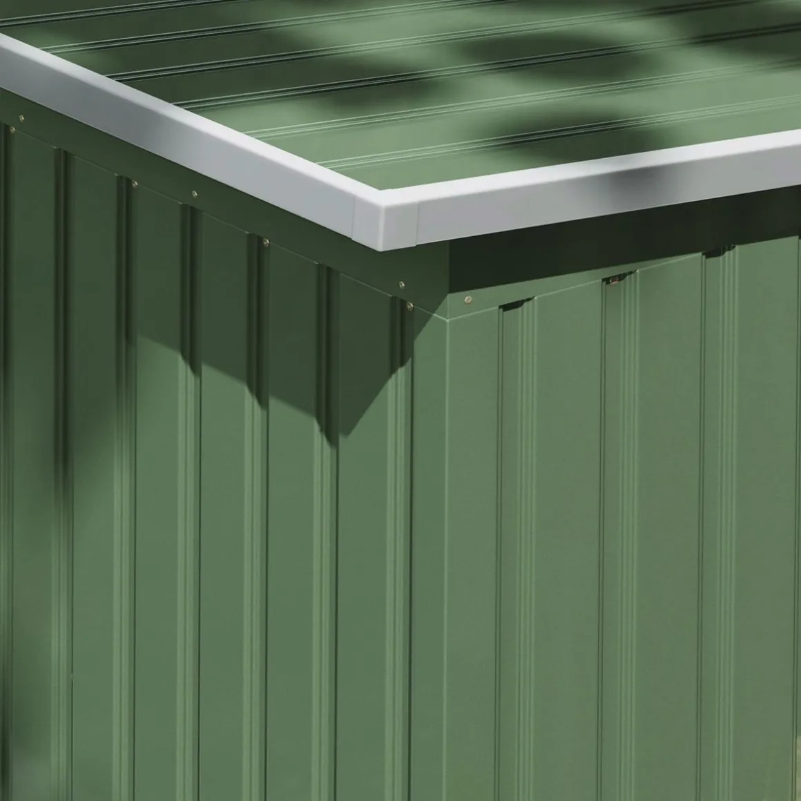 Caseta de jardín Diana Outsunny puertas correderas + ventilación verde 158-172x280x130 cm