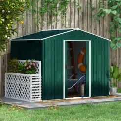 Caseta de jardín Forest Outsunny puertas correderas + ventilación 190x236x174 cm