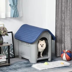 Caseta para perro PawHut azul/gris 66x75x59 cm