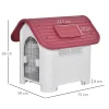 Caseta para perro PawHut con puerta+ventana gris/granate 66x59x75 cm