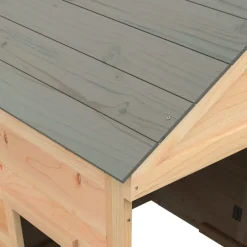 Casita de juegos de madera 3-12 años puerta con cierre y maceteros madera/gris