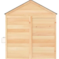 Casita de juegos de madera 3-12 años puerta con cierre y maceteros madera/gris