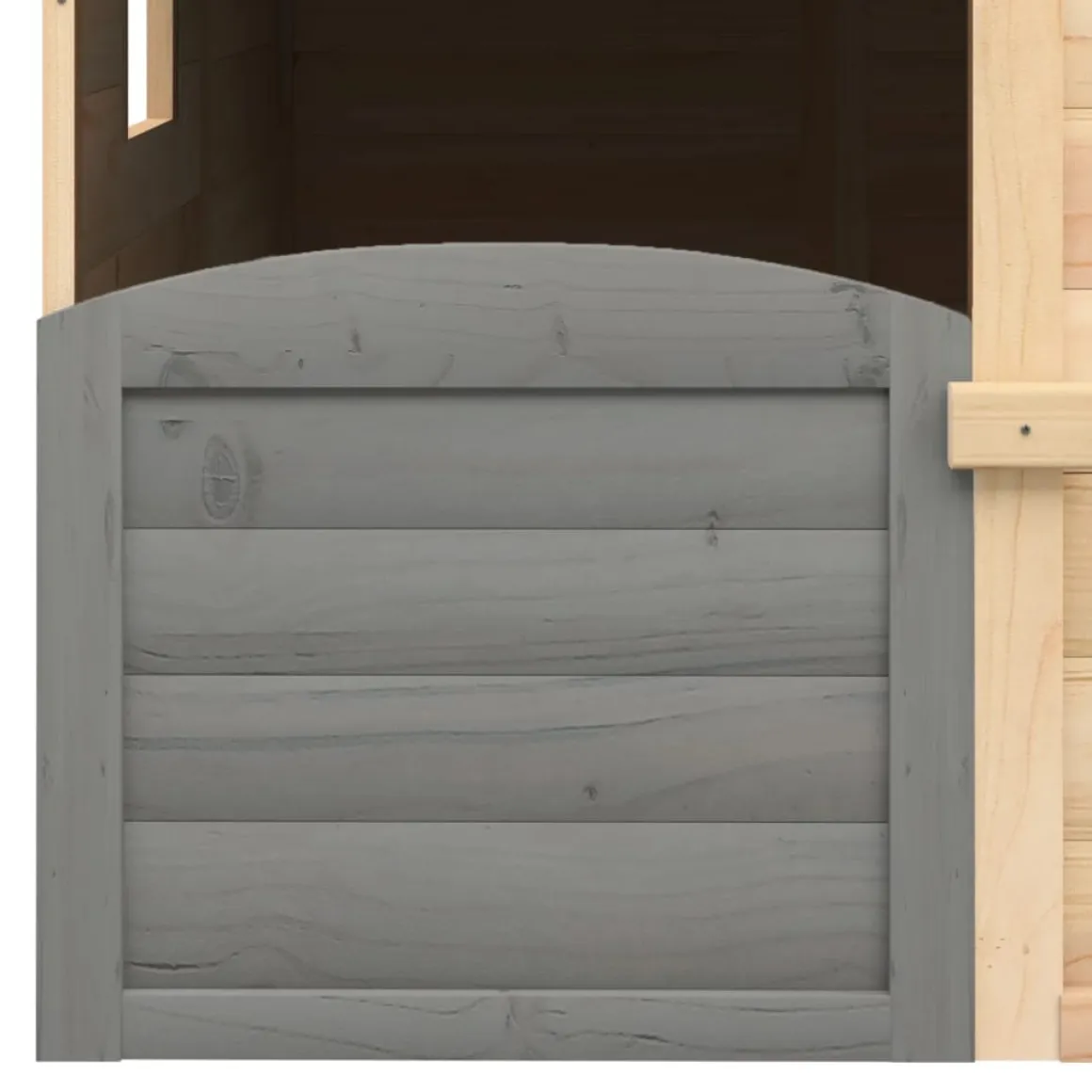 Casita de juegos de madera 3-12 años puerta con cierre y maceteros madera/gris