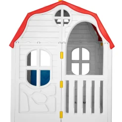 Casita de juegos plegable +2 años estilo cabaña con cerradura multicolor