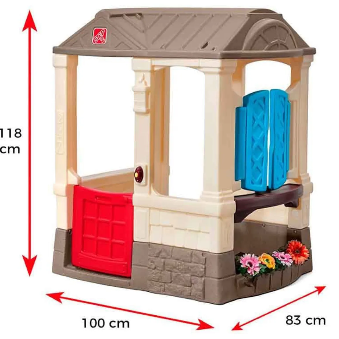 Casita de juguete Courtyard Cottage CB Toys con timbre eléctrico +18M marrón 118x100x83 cm