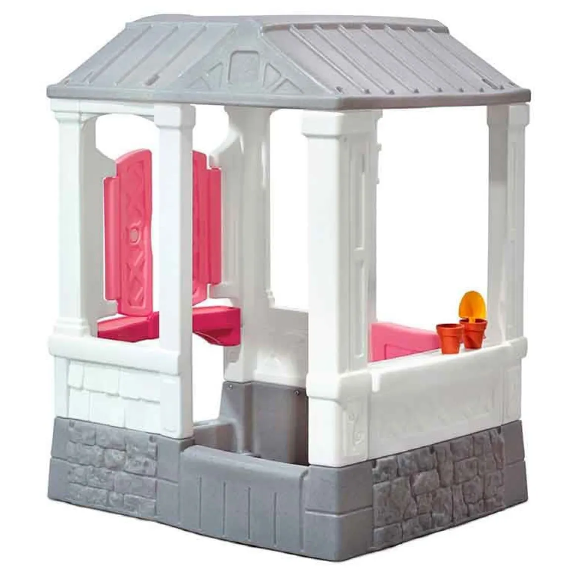 Casita de juguete Courtyard Cottage CB Toys con timbre eléctrico +18M rosa 118x100x83 cm