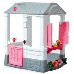 Casita de juguete Courtyard Cottage CB Toys con timbre eléctrico +18M rosa 118x100x83 cm