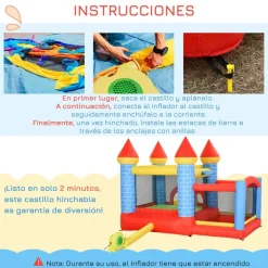 Castillo hinchable infantil Outsunny con tobogán multicolor 210x300x275 cm