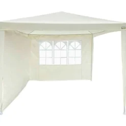 Cenador Aktive con 2 paredes poliéster crema 240x270x270 cm