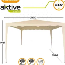 Cenador Aktive poliéster crema 240x300x300 cm