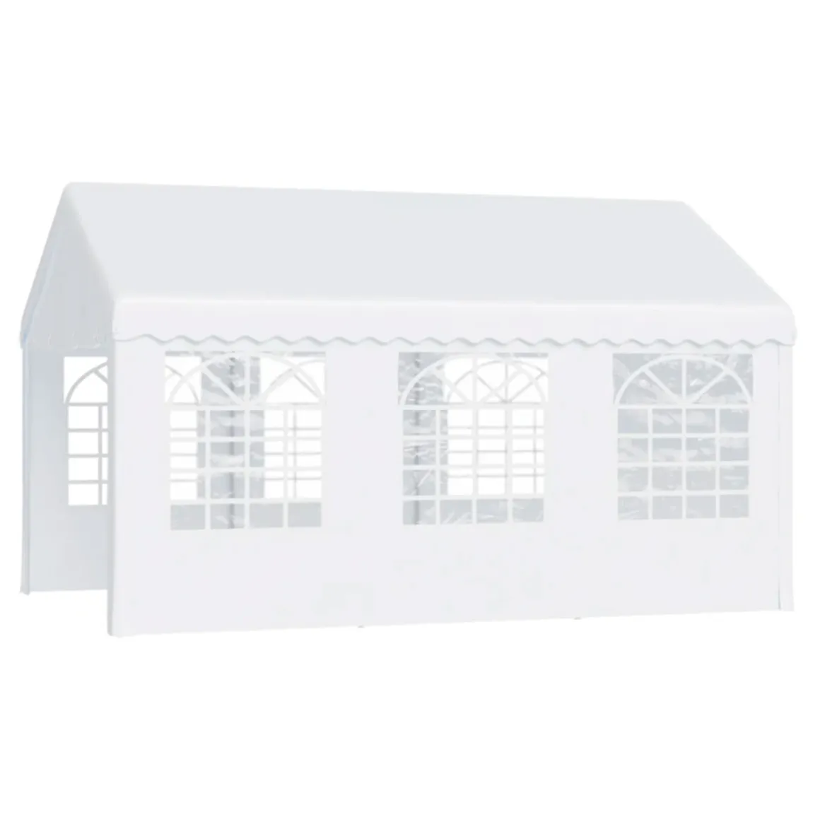 Cenador de jardín Outsunny 6 ventanas 4 paneles blanco 280x405x600 cm