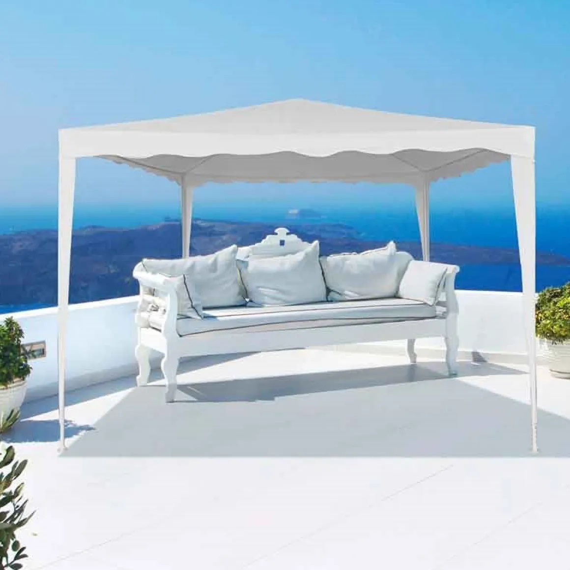 Cenador para jardín Aktive Garden blanco 250x300x300 cm