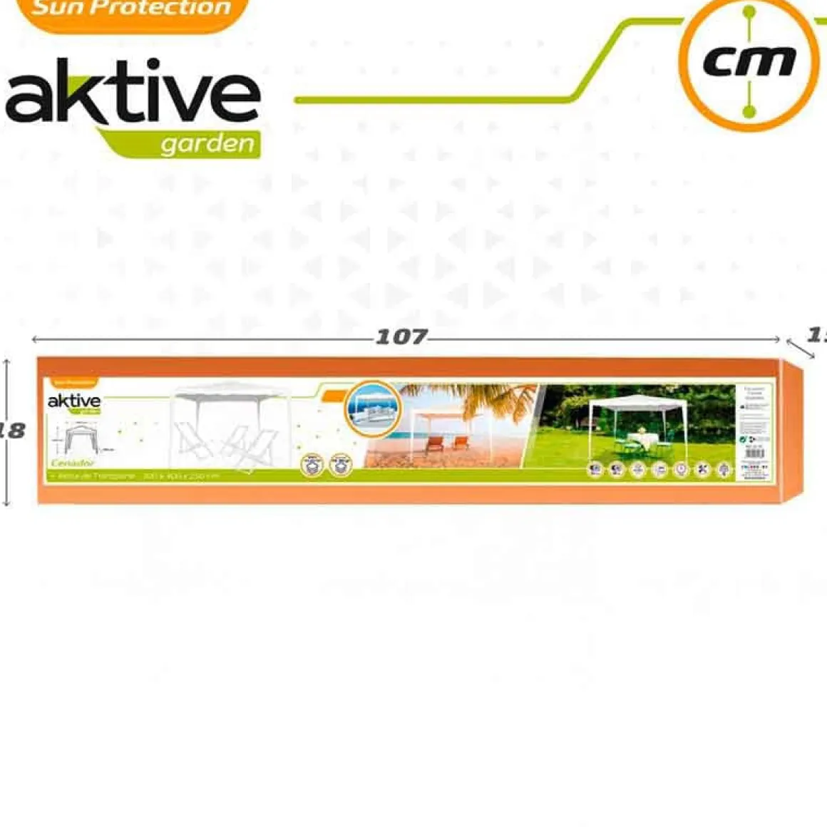 Cenador para jardín Aktive Garden blanco 250x300x300 cm
