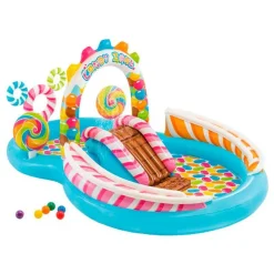 Centro de juegos acuático Candy Zone Intex hinchable +3A multicolor 130x191x295 cm