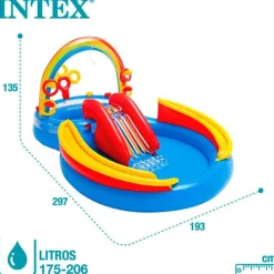 Centro de juegos hinchable Intex 2 piscinas con tobogán +2A multicolor 135x193x297 cm