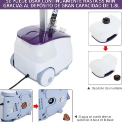 Centro de plachado vertical Homcom 1800W 1,8L 11 niveles de temperatura