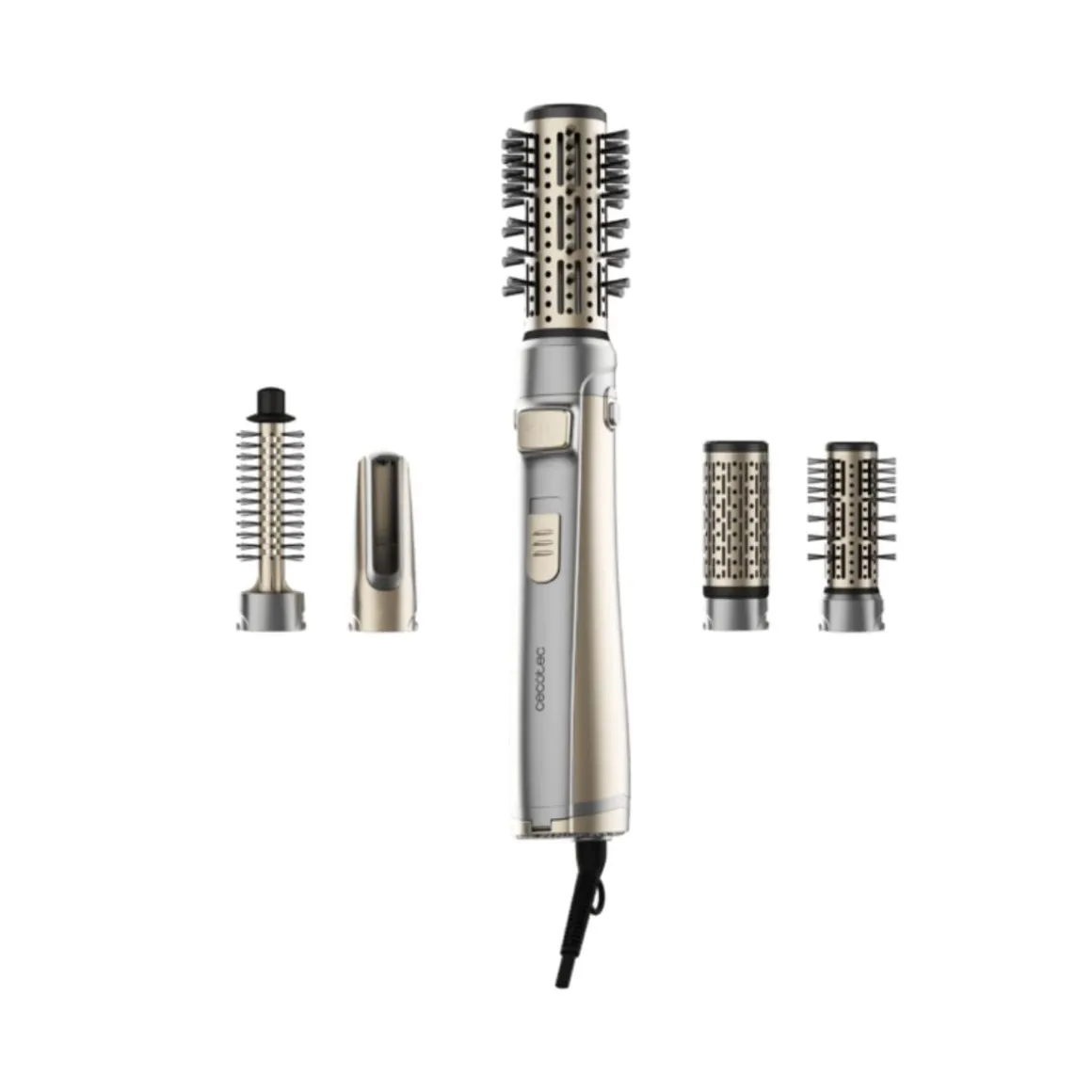 Cepillo de aire rotativo Cecotec CeramicCare 5in1 AirBrush Gyro 1100W 3 modos gris