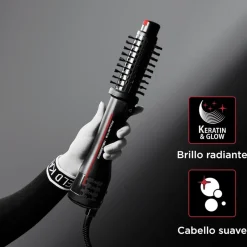 Cepillo secador Rowenta K/Pro Stylist Karl Lagerfeld giratorio negro/rojo