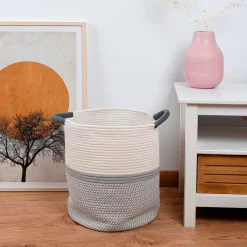 Cesta multiusos MOA Vinthera blanco/gris Ø31x38 cm