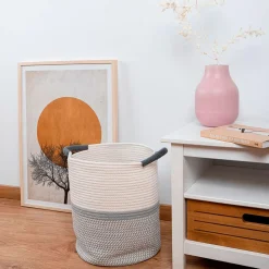 Cesta multiusos MOA Vinthera blanco/gris Ø31x38 cm