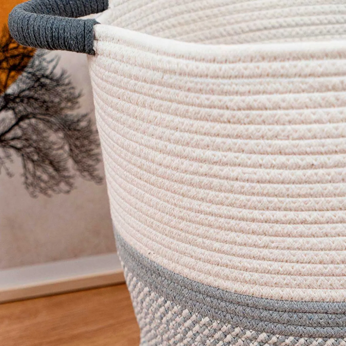 Cesta multiusos MOA Vinthera blanco/gris Ø31x38 cm