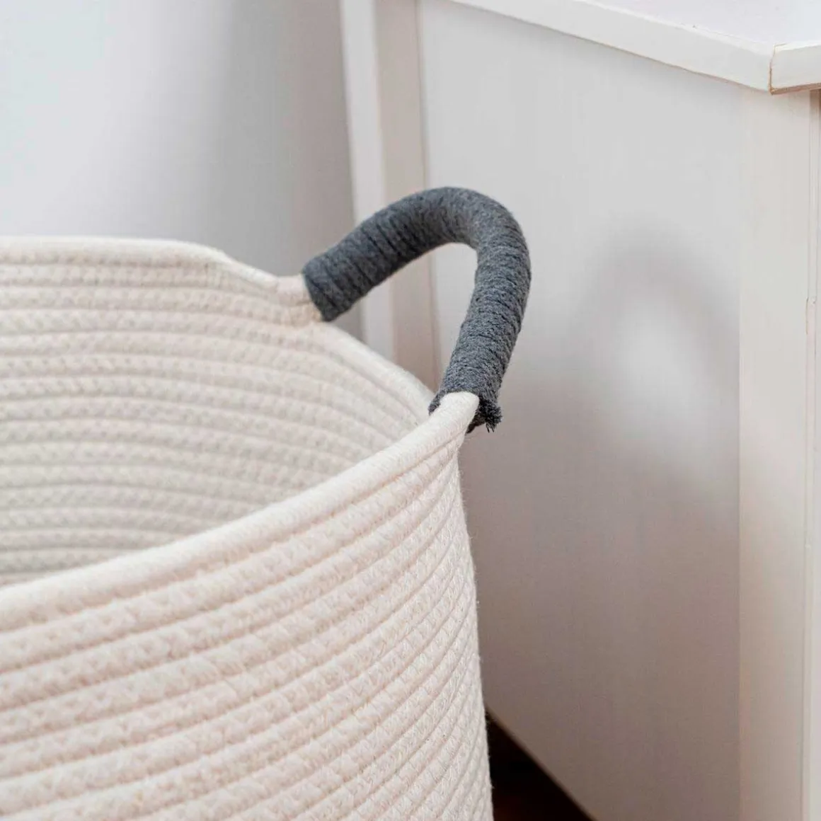 Cesta multiusos MOA Vinthera blanco/gris Ø31x38 cm