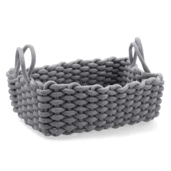 Cesta multiusos MOA Vinthera diseño trenzado gris 13x35x25 cm