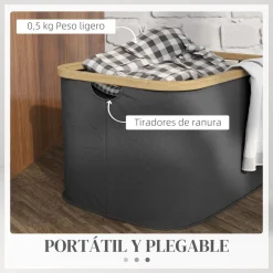 Cesto para colada Lore Homcom 36L con asas 26,5x44,3x33,3 cm