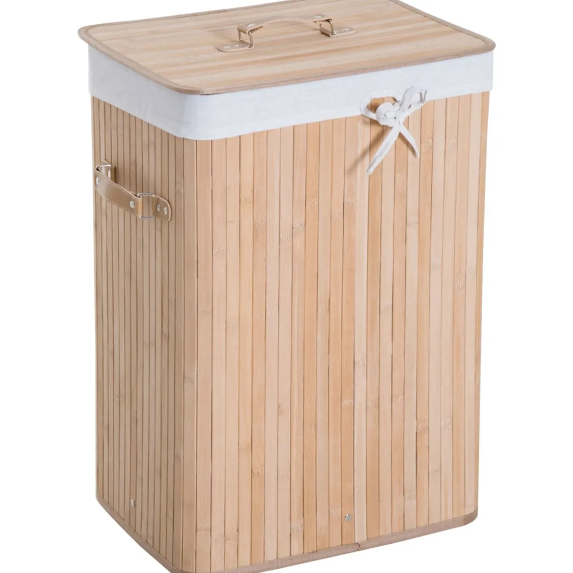 Cesto para ropa sucia Banzial Homcom con tapa natural 60x40x30 cm