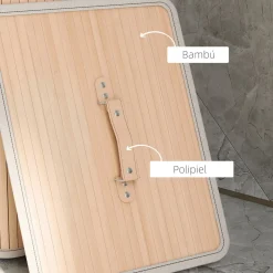 Cesto para ropa sucia Banzial Homcom con tapa natural 60x40x30 cm