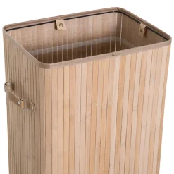 Cesto para ropa sucia Banzial Homcom con tapa natural 60x40x30 cm