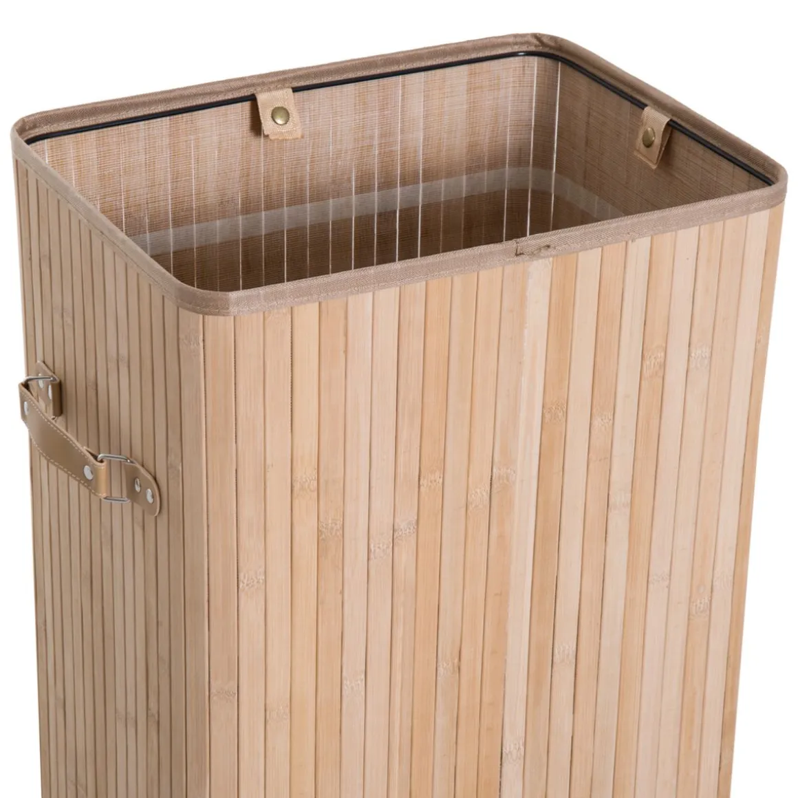 Cesto para ropa sucia Banzial Homcom con tapa natural 60x40x30 cm