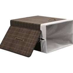 Cesto para ropa sucia con tapa y asas 60x52x32 cm