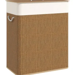 Cesto para ropa sucia Jodie Homcom 100L 2 cestas con tapa 63x52x32 cm