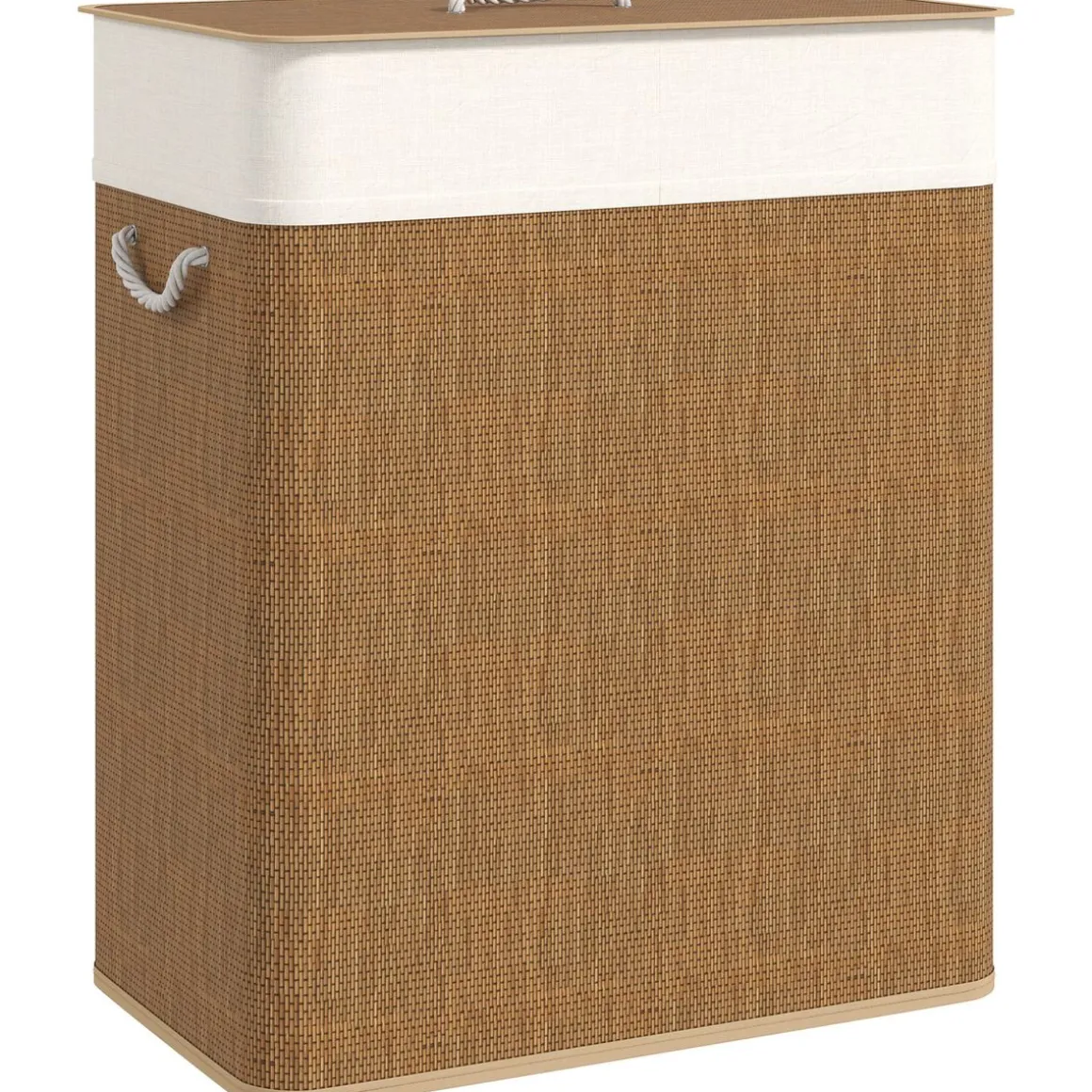 Cesto para ropa sucia Jodie Homcom 100L 2 cestas con tapa 63x52x32 cm