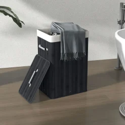 Cesto para ropa sucia Kunzita Homcom plegable con asas 60x40x30 cm